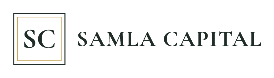 Samla Capital -vaakalogo, metsänvihreä ja kulta